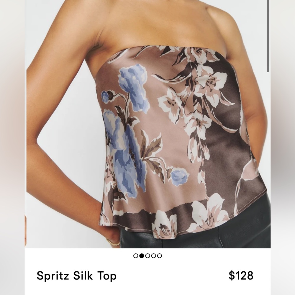 Reformation Spritz Silk Top NWOT